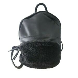 Black Faux Leather Backpack